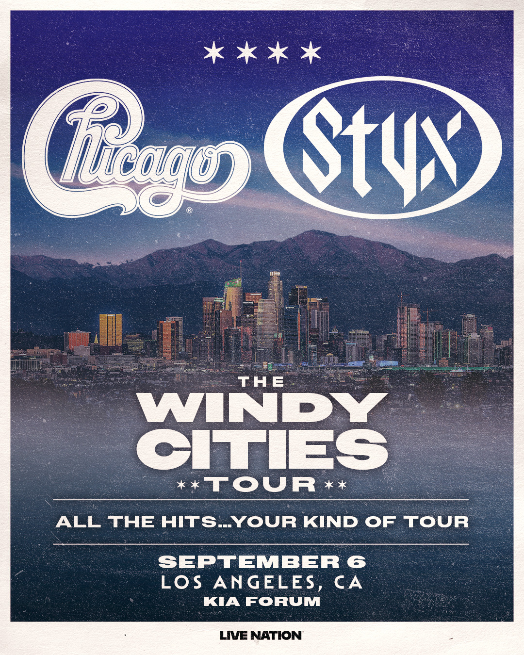 MEMBERS ONLY: Chicago & Styx: The Windy Cities Tour at Kia Forum on September 6th